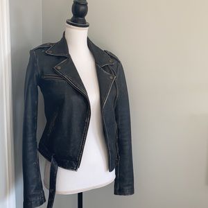 Authentic Black Leather Motorcycle Jacket